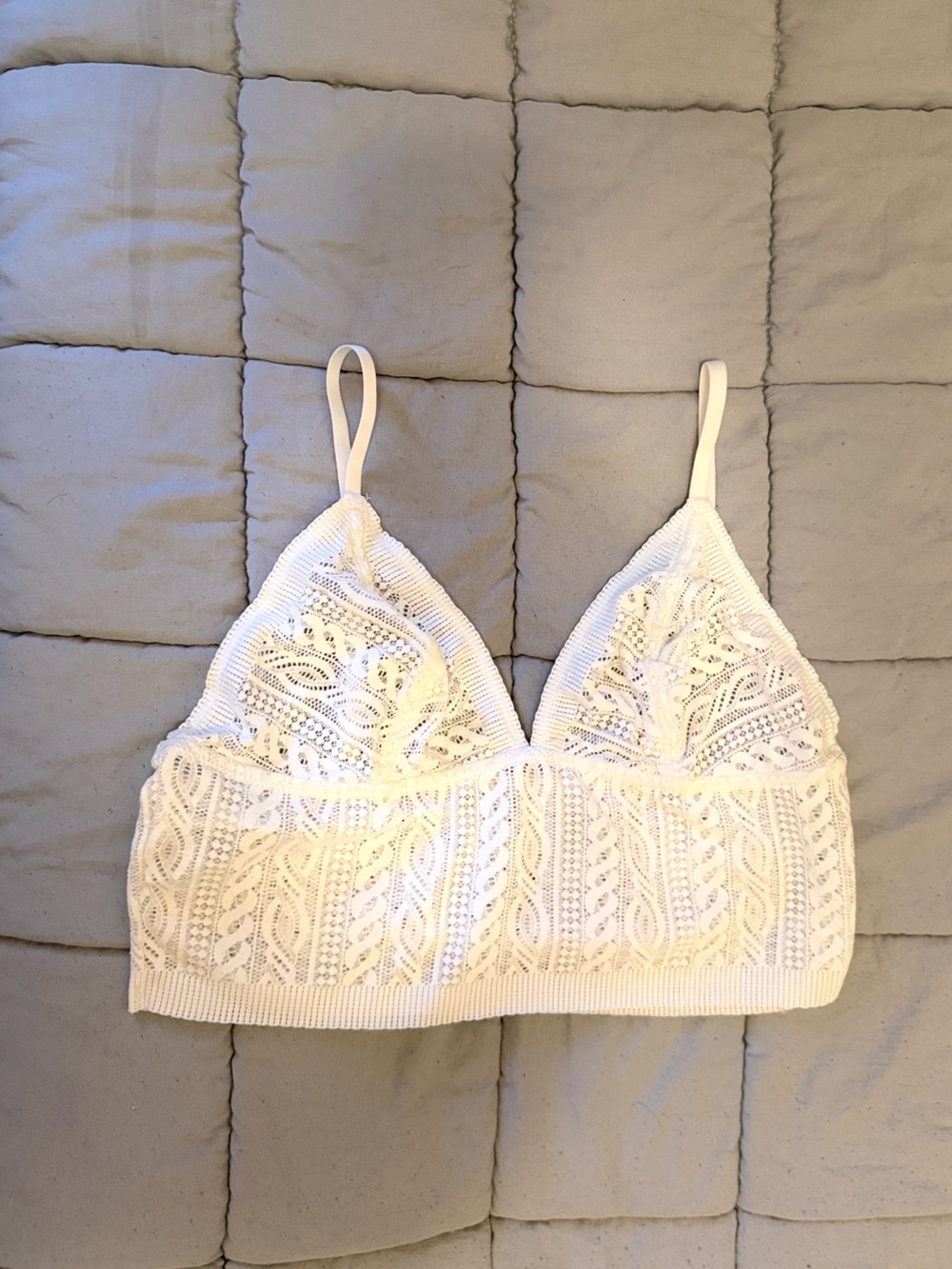 Aries White Lace Crochet Crop Bralette Top